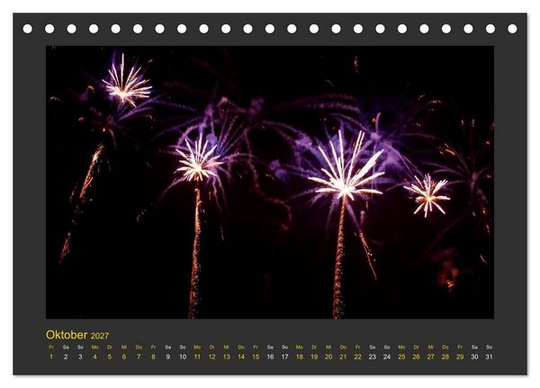 Produktbild: Feuerwerk - Explosives am Himmel (Tischkalender 2027 DIN A5 quer), CALVENDO Monatskalender