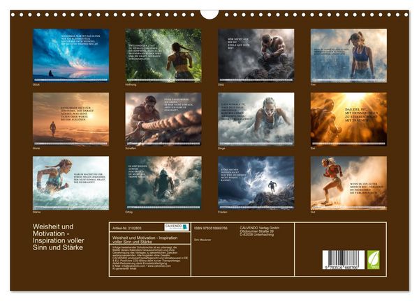 Produktbild: Weisheit und Motivation - Inspiration voller Sinn und St&auml;rke (Wandkalender 2026 DIN A3 quer), CALVENDO Monatskalender