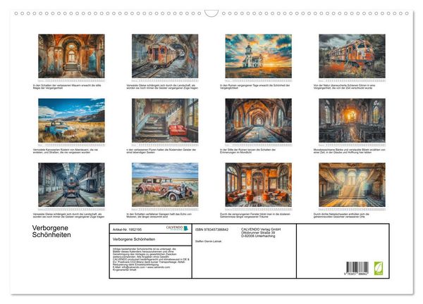 Produktbild: Verborgene Sch&ouml;nheiten (Wandkalender 2026 DIN A2 quer), CALVENDO Monatskalender