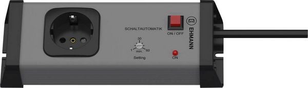 Produktbild: Ehmann 0217x01014A01 Steckdosenleiste mit Schaltuhr 1fach Grau, Anthrazit Schutzkontakt 1St.