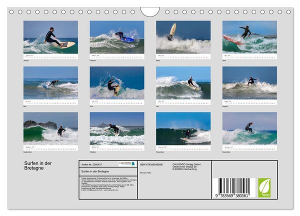 Produktbild: Surfen in der Bretagne (Wandkalender 2027 DIN A4 quer), CALVENDO Monatskalender