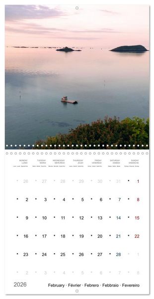 Produktbild: Les tr&eacute;sors de l'Armor (Calendrier mural carr&eacute; 2026 30x30 cm) Calendrier double avec une page pour vos prises de notes