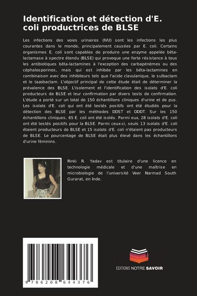 Produktbild: Identification et d&eacute;tection d'E. coli productrices de BLSE