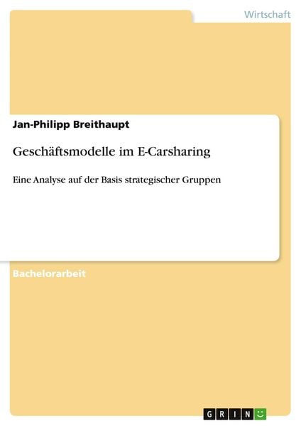 Produktbild: Gesch&auml;ftsmodelle im E-Carsharing