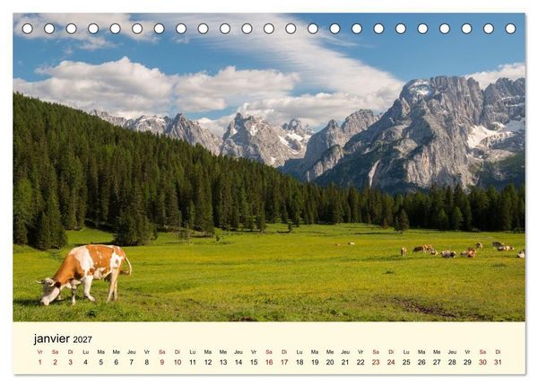 Produktbild: Un voyage dans les Dolomites (Calendrier de bureau 2027 DIN A5 vertical), CALVENDO calendrier mensuel