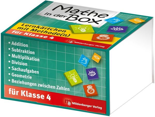 Produktbild: Mathe in der Box &ndash; Lernk&auml;rtchen mit Methode(n), Klasse 4