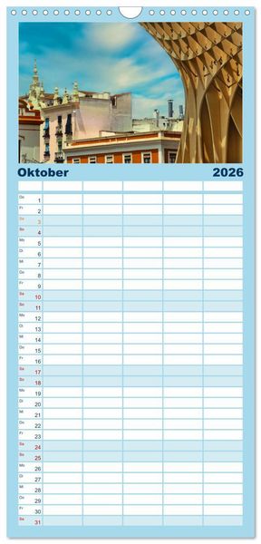 Produktbild: Familienplaner 2026 - Andalusien, Architektur und Tradition mit 5 Spalten (Wandkalender, 21 x 45 cm) CALVENDO