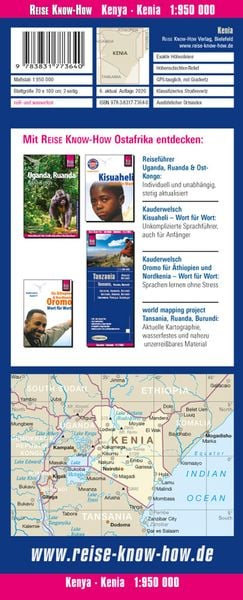Produktbild: Reise Know-How Landkarte Kenia / Kenya (1:950.000)