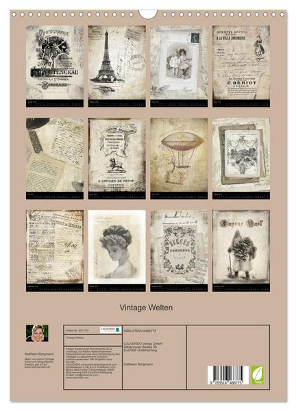 Produktbild: Vintage Welten (Wandkalender 2026 DIN A3 hoch), CALVENDO Monatskalender