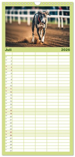 Produktbild: Familienplaner 2026 - Windhunde im Portrait mit 5 Spalten (Wandkalender, 21 x 45 cm) CALVENDO