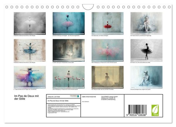 Produktbild: Im Pas de Deux mit der Stille (Wandkalender 2026 DIN A4 quer), CALVENDO Monatskalender