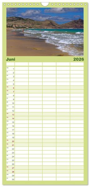 Produktbild: Familienplaner 2026 - Madeira und Porto Santo mit 5 Spalten (Wandkalender, 21 x 45 cm) CALVENDO