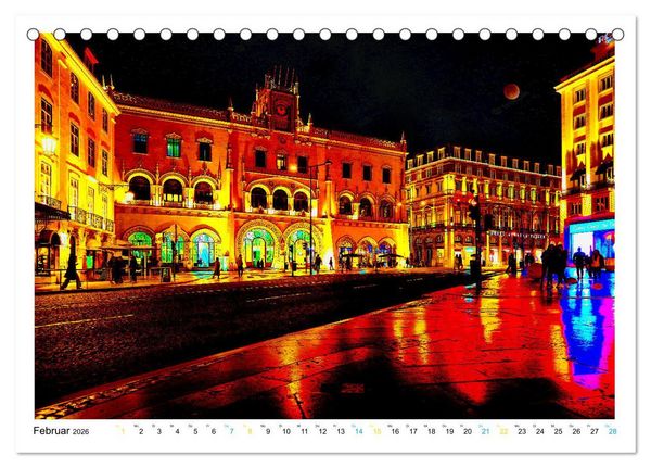 Produktbild: Lissabon One Day (Tischkalender 2026 DIN A5 quer), CALVENDO Monatskalender