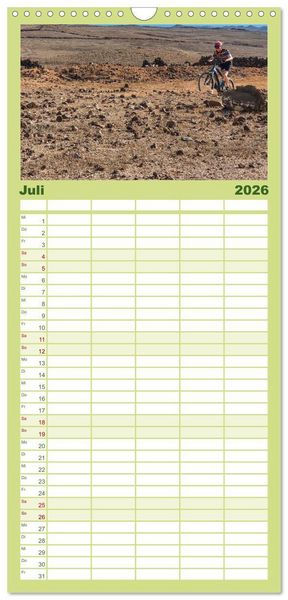 Produktbild: Familienplaner 2026 - Biken - Impressionen von Rolf Dietz mit 5 Spalten (Wandkalender, 21 x 45 cm) CALVENDO