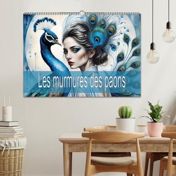 Produktbild: Les murmures des paons (Calendrier mural 2026 DIN A2 vertical), CALVENDO calendrier mensuel