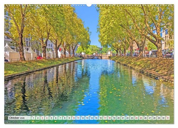 Produktbild: D&uuml;sseldorf Vom Ufer bis zur Skyline (hochwertiger Premium Wandkalender 2026 DIN A2 quer), Kunstdruck in Hochglanz