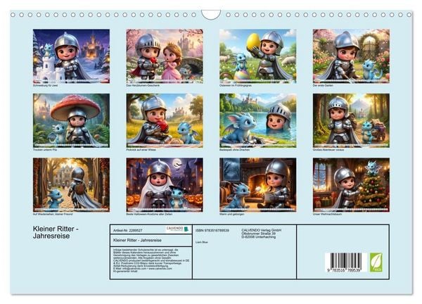Produktbild: Kleiner Ritter - Jahresreise (Wandkalender 2027 DIN A3 quer), CALVENDO Monatskalender