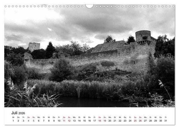 Produktbild: Burgen in schwarzwei&szlig; - Wie aus alten Zeiten (Wandkalender 2026 DIN A3 quer), CALVENDO Monatskalender