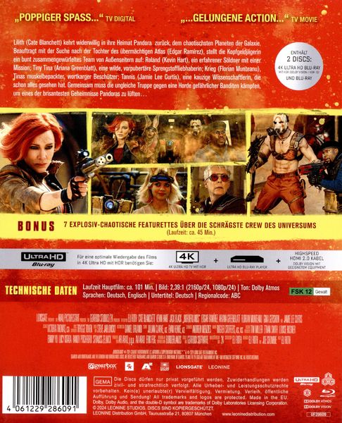 Produktbild: Borderlands - Steelbook (4K Ultra HD + Blu-ray)