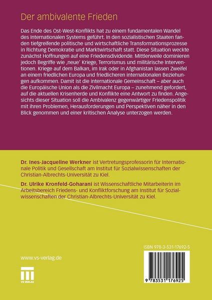 Produktbild: Der ambivalente Frieden
