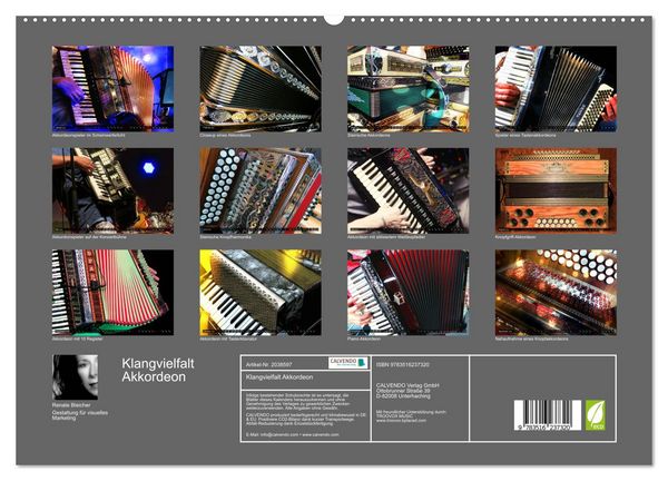 Produktbild: Klangvielfalt Akkordeon (hochwertiger Premium Wandkalender 2026 DIN A2 quer), Kunstdruck in Hochglanz