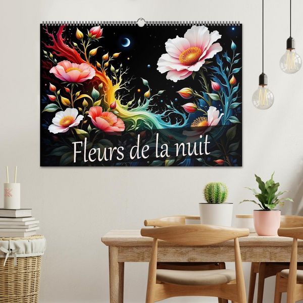 Produktbild: Fleurs de la nuit (Calendrier mural 2026 DIN A2 vertical), CALVENDO calendrier mensuel