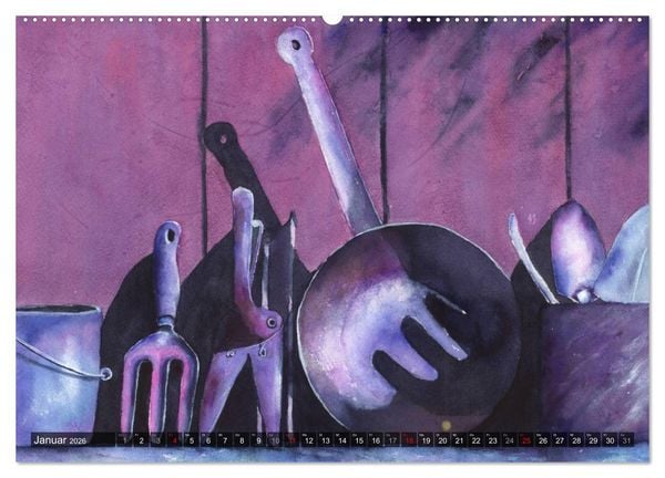 Produktbild: Garten Aquarelle (Wandkalender 2026 DIN A2 quer), CALVENDO Monatskalender