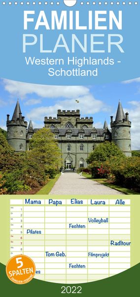 Produktbild: Familienplaner Western Highlands - Schottland (Wandkalender 2022 , 21 cm x 45 cm, hoch)