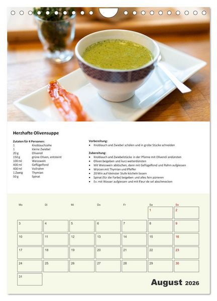 Produktbild: Der tolle Rezeptkalender (Wandkalender 2026 DIN A4 hoch), CALVENDO Monatskalender