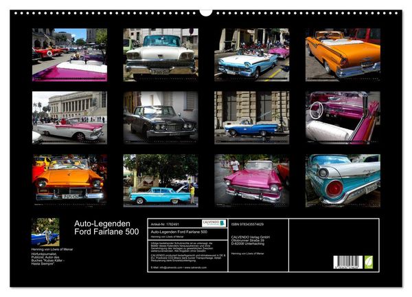 Produktbild: Auto-Legenden Ford Fairlane 500 (Wandkalender 2025 DIN A2 quer), CALVENDO Monatskalender