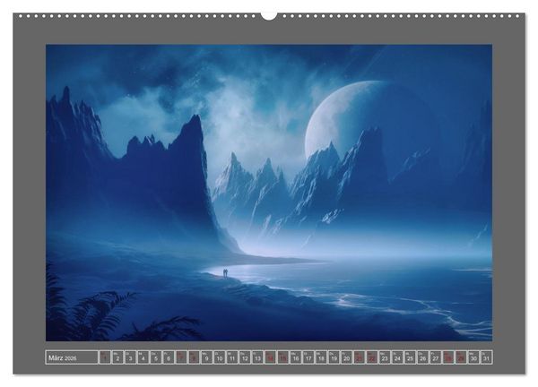 Produktbild: Tr&auml;umereien in Blau (hochwertiger Premium Wandkalender 2026 DIN A2 quer), Kunstdruck in Hochglanz