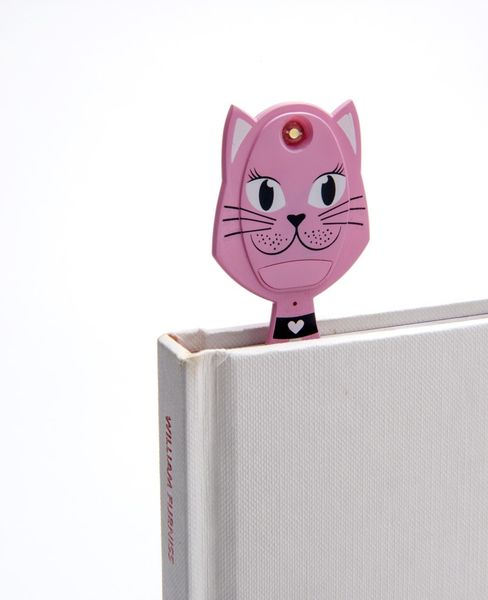 Flexilight Animal Leselicht (Pink Katze), 2 in 1 Leselampe & Lesezeichen, LED Leselicht, Geschenk für Leser, Buchliebhaber