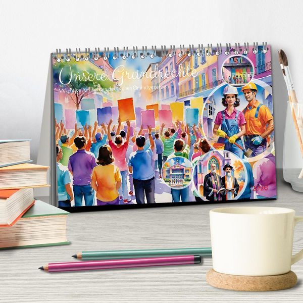 Produktbild: Unsere Grundrechte (Tischkalender 2026 DIN A5 quer), CALVENDO Monatskalender