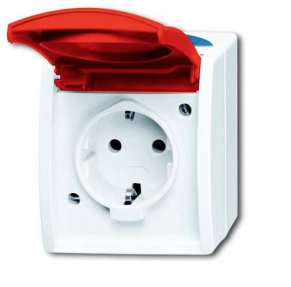 Produktbild: ABB 2CKA002083A0825 Schutzkontakt-Steckdose IP44 Rot, Rubin-Rot