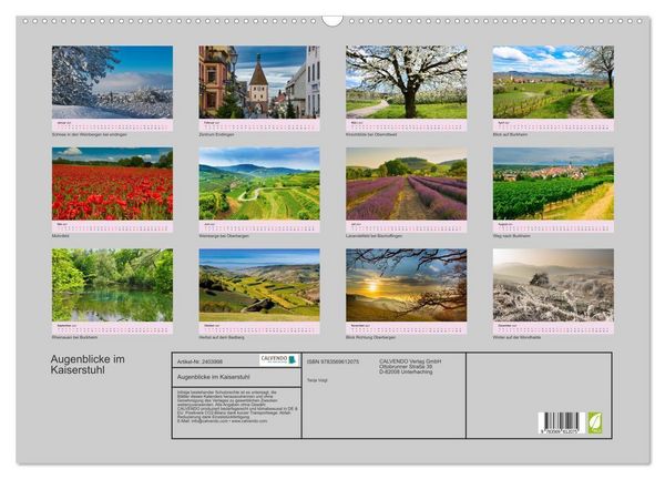 Produktbild: Augenblicke im Kaiserstuhl (Wandkalender 2027 DIN A2 quer), CALVENDO Monatskalender