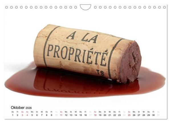 Produktbild: Wein schmeckt fein (Wandkalender 2026 DIN A4 quer), CALVENDO Monatskalender