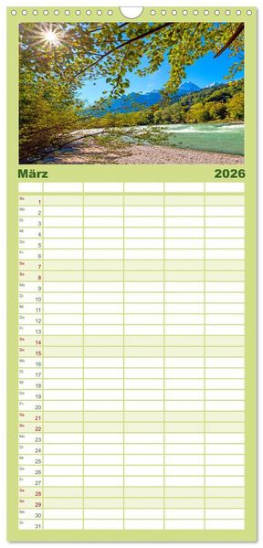 Produktbild: Familienplaner 2026 - Herzliche Gr&uuml;&szlig;e aus Kuchl mit 5 Spalten (Wandkalender, 21 x 45 cm) CALVENDO