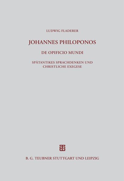 Produktbild: Johannes Philoponos. De opificio mundi