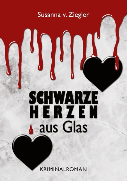 Produktbild: Schwarze Herzen aus Glas