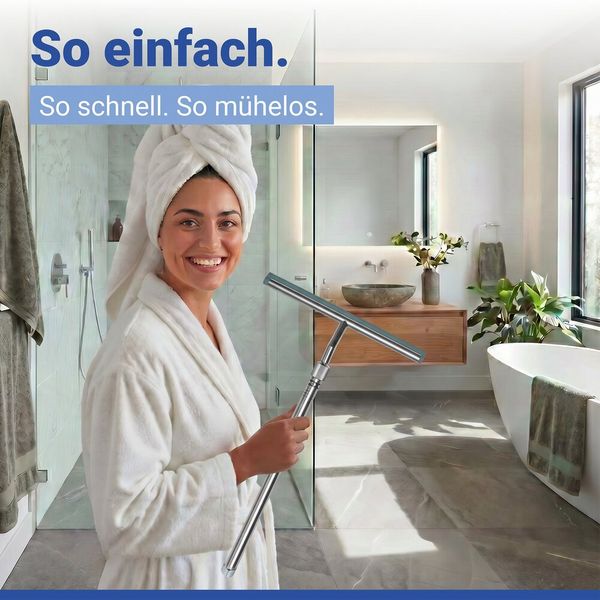 Produktbild: Teleskop Duschabzieher Silber, aus rostfreiem Edelstahl, stufenlos ausziehbar