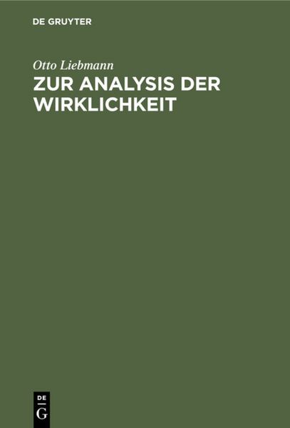 Produktbild: Zur Analysis der Wirklichkeit