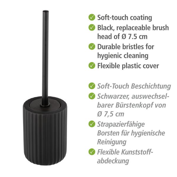 Produktbild: Keramik WC-Garnitur Mod. Belluno Schwarz, mit Soft-Touch Oberfl&auml;che