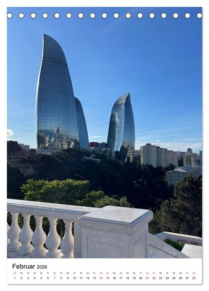 Produktbild: Aserbaidschan - Eine Reise von Baku in den Kaukasus (Tischkalender 2026 DIN A5 hoch), CALVENDO Monatskalender