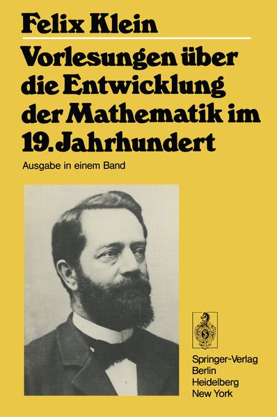 Produktbild: Vorlesungen &uuml;ber die Entwicklung der Mathematik im 19. Jahrhundert
