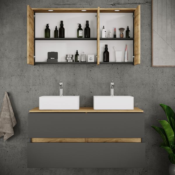 Produktbild: 4 tlg. Badm&ouml;bel-Set mit Waschbecken Cosila-A 111cm