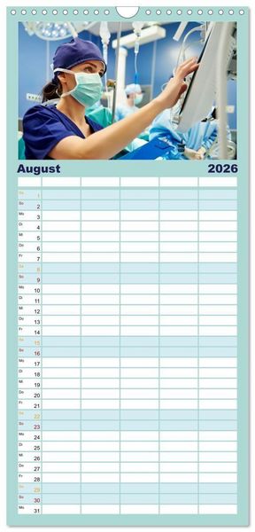 Produktbild: Familienplaner 2026 - Im Dienst der Gesundheit - Krankenpflege mit 5 Spalten (Wandkalender, 21 x 45 cm) CALVENDO