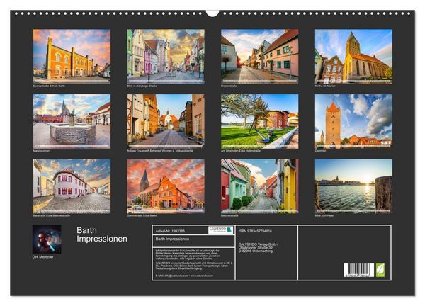 Produktbild: Barth Impressionen (Wandkalender 2026 DIN A2 quer), CALVENDO Monatskalender