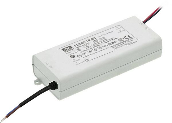 MW Mean Well PLD-60-1400B LED-Treiber Konstantstrom 60 W 1.4 A 25 - 43 V/DC nicht dimmbar 1 St.