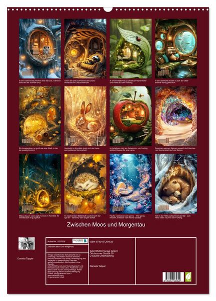 Produktbild: Zwischen Moos und Morgentau (Wandkalender 2026 DIN A2 hoch), CALVENDO Monatskalender