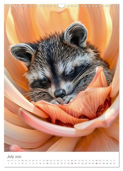 Produktbild: Forest babies asleep in flowers (Wall Calendar 2026 DIN A3 portrait), CALVENDO 12 Month Wall Calendar